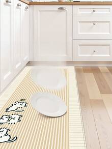 DAJIANG 1pc Humorous 4 Cats Rug, Kitchen Rug, Hallway Rug, Area Rug, Suitable For Bathroom, Kitchen, Outdoor, Indoor, Hallway, Bedroom, Living Room, Bedside, Machine Washable Rug, Easy To Clean Entryway Mat, Non-Slip Backing Rug, Bedroom Decor - Cat's Daily Life - View 10