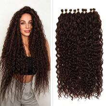 9pcs/Set Curly Synthetic Hair Bundles Pre-Stretched Professional Grade Suitable For Crochet Hair Hot Water Styling 30inch/75cm Crochet Hair Extensions Heat Resistant Wavy Hair French Curl High Temperature Hair - Multicolor - View 14