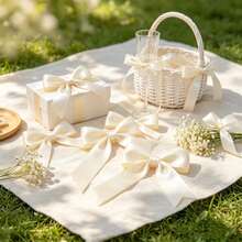 10 Yards/Roll Light Beige High-Density Matte Satin Ribbon, 0.6/5cm Wide Multi-Specification Gentle Champagne High-Gloss Satin Ribbon, Suitable For Wedding Chair Back Decoration, Party Favor Tie, Flower Packaging, DIY Bow Ribbon - Multiple Specifications - View 2