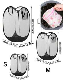 2pcs/Set Large Capacity Drawstring Laundry Bag (Washing Machine Pattern) And Clothes Storage Basket Set - Durable And Sturdy, Suitable For Travel, Dorm, School And Home Storage. Extra Large Washing Machine Pattern Laundry Bag, Reinforced Drawstring Design, Machine Washable, Ideal For Travel Clothes Storage, Closet Organization And Bedroom Storage. - Multicolor - View 8