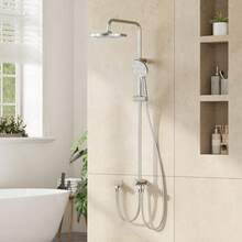 Rain Shower Set Without Fittings, Shower System With Shower Head, Stainless Steel Shower Column, Overhead Shower Set,  Round Shower Head 25cm - Three-section Type - View 8