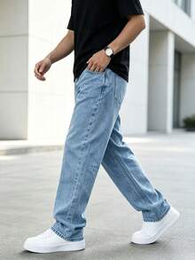 Celana Jeans Skinny Slim Fit Kasual Pria - Cocok untuk Semua Musim - Biru - View 4