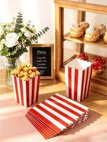 Kotak Popcorn 5pcs/10pcs/20pcs, Wadah Popcorn Tahan Lama, Perlengkapan Film Praktis, Gelas Popcorn Cocok Untuk Rumah, Pesta, Karnaval dan Mesin Popcorn, Nugget Ayam, Kemasan Camilan Kecil - Kertas - View 12