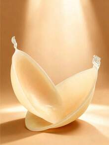 1pc Women Strapless Silicone Invisible Self-Adhesive Bra, Suitable For Spaghetti Strap Dresses And Wedding Gowns, Lifting Effect, Breathable Invisible Bra For Summer - Invisible Silicone Round Cup - View 4