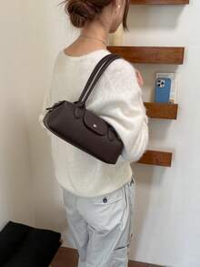 Premium Niche Design Underarm Bag For Women, New Fashion Versatile Commuter Handbag, Shoulder Bag, Baguette Bag - Coffee - View 3