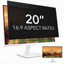 [1pc] Computer Monitor Privacy Screen, 20-Inch 16:9 Aspect Ratio; Anti-Peeping/Anti-Blue Light/Anti-Glare Eye Protection, 2 Installation Methods Detachable, Suitable For Office, Airport, Cafe And Other Public Places; Diagonal 20-Inch, Width 17.43-Inch, Height 9.81-Inch - View 1
