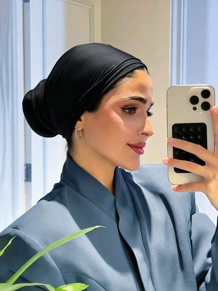 1pc Women's Instant Classic Basic Solid Color Hijab, Multiple Wearing Styles, Adjustable Versatile Elastic Turban, Modal Fabric, Comfortable Soft Skin-Friendly, Suitable For Daily Wear, Sports, Yoga