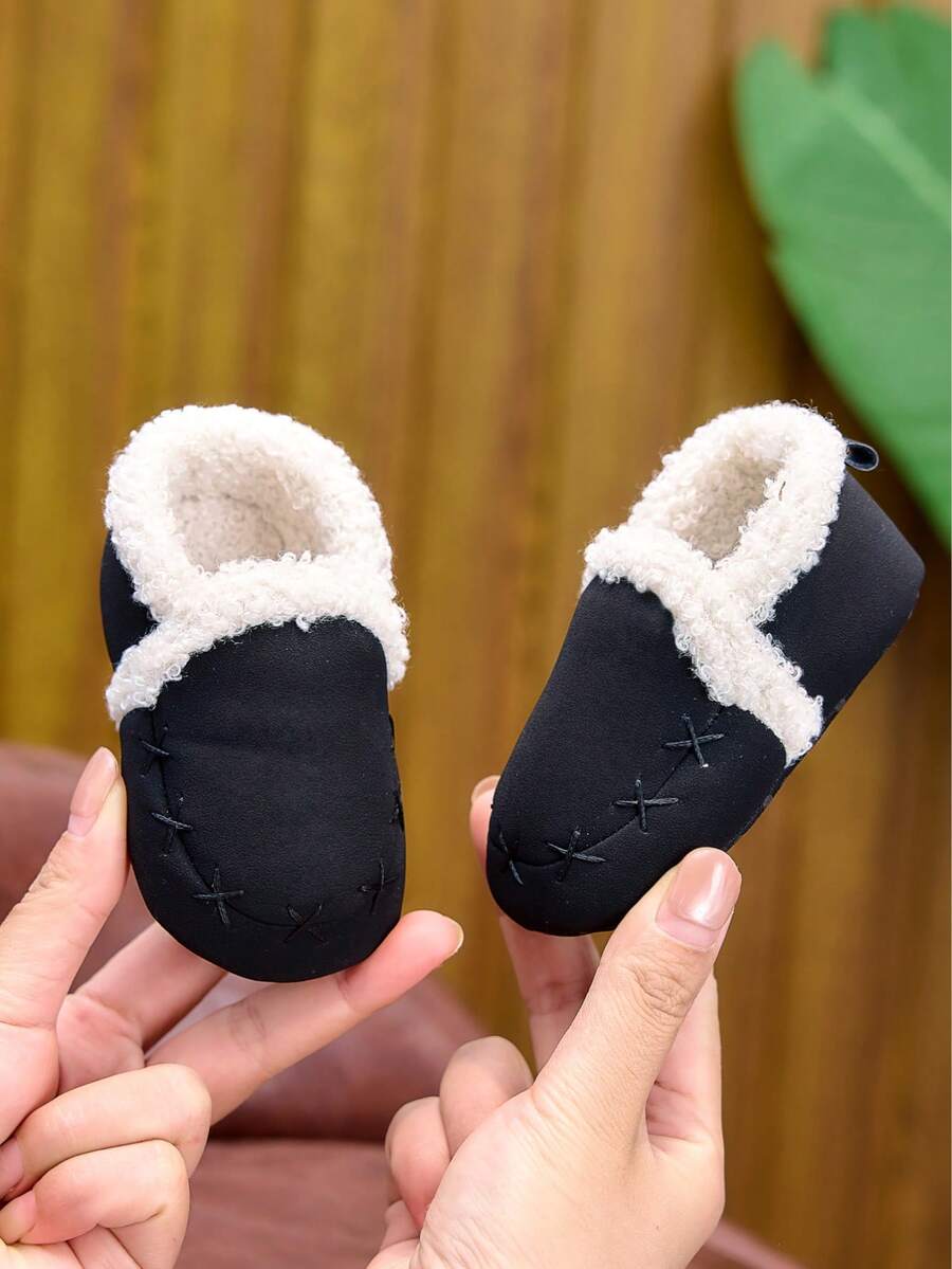 Infant Shoes, Warm And Comfortable, Thermal Lined, Easy To Put On, Suitable For 0-1 Year Old Boys And Girls For Spring, Autumn, Winter Indoor And Outdoor Use - Black - View 1