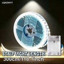 Battery Powered LED Light Strip (Batteries Not Included), Warm White & Bright White, Wireless Switch Control, Suitable For TV Backlight, Party, Bedroom, Camping, DIY Home Decor, Perfect Choice For Thanksgiving - 彩色 - 查看 19