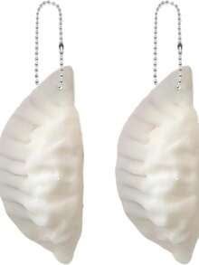 Funny Realistic Dumpling Squeeze Stress Ball, Soft TPR Decompression Squeeze Toy, With Ball Chain, Creative Food Style Bag Charm Gift - White - View 2