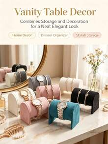 Velvet Watch And Jewelry Display Stand, Multi-Functional Bracelet Necklace Ring Storage Rack, Suitable For Retail Store And Home Jewelry Organization - Multicolor - View 6