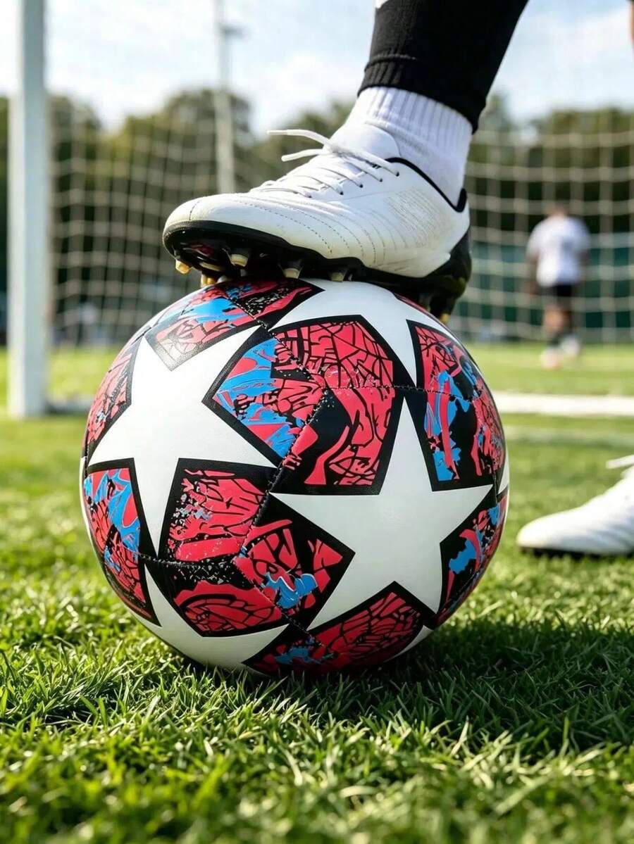1pc Size 5 Standard Soccer Ball, Indoor/Outdoor Universal, Competition & Training, Gift Inflatable PU Leather Multi-Color Team Sports Football (Football Not Inflated) - Multicolor - View 1