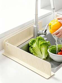 1/2pcs Water Splash Guard Strip, Flexible Silicone Water Barrier, Detachable Splash Guard, Suitable For Kitchen Sink Countertop And Wash Basin - Multicolor - View 3
