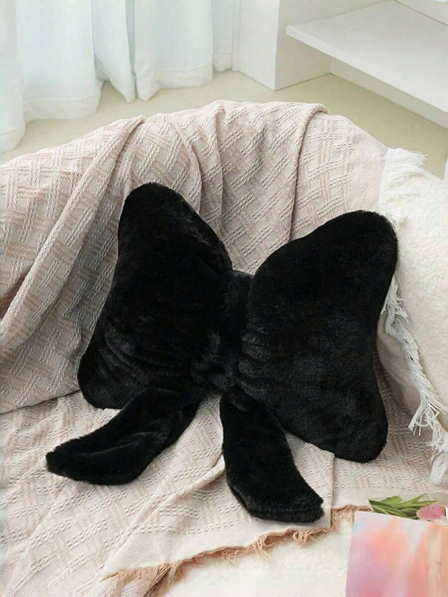 1pc Soft Cute Bowknot Decorative Pillow, Suitable For Bed, Sofa And Bedroom, Home Decor Essential, Birthday Gift, Christmas Decoration, Perfect Gift For Family And Friends At Wedding