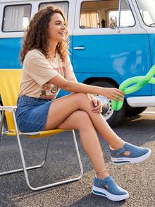Women Platforms & Wedge Sandals - Blue - View 3