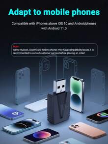 XUDA 2026 New 2-In-1 Wireless Car Smart Box, CarPlay & Android Auto Mini Adapter, Carplay Converter, Fast Auto Connection, No Delay, Compact & Elegant Smart Box, Wired To Wireless, Fashionable & Portable, With USB/USB-C Ports - A - View 10
