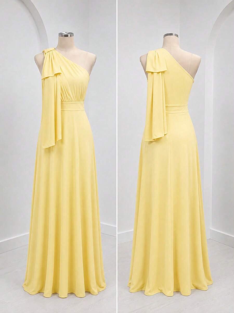 Women Long Dresses - 黃色 - 查看 1
