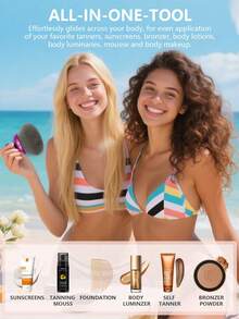 docolor Adorable Body Brush / Powder Brush / Tanning Brush, Creates A Flawless Finish For Effortless Application, Professional Body Tanning Tool That Ensures Even Application, Suitable For Liquid, Cream, And Powder Cosmetics. Seamless Blending Brush - Purple - View 5