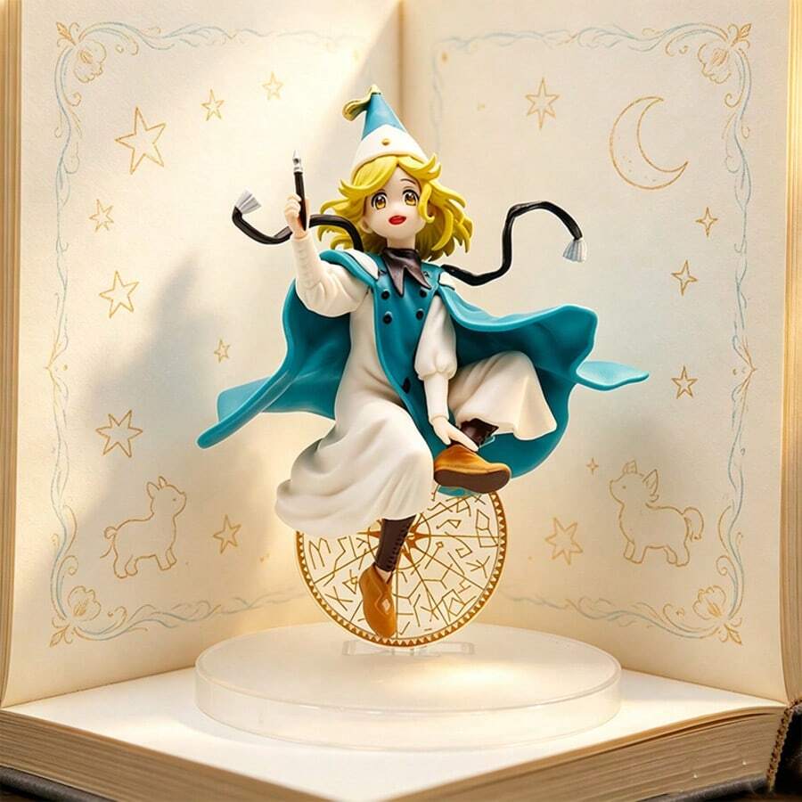 Witch Hat Atelier Coco Anime Figure, Magician Girl Sitting On Magic Circle PVC Statue, 16CM Collectible Figurine, Desktop Ornament Gift For Anime Fans