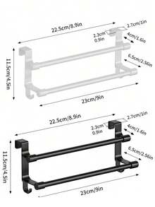 1pc Over-The-Door Towel Rack: Easy To Install,Great For Hanging Towels,Spoons And Utensils.Practical Hook-Style Storage Rack,Designed For Cabinet Doors,Perfect For Keeping Kitchen And Bathroom Organized And Tidy. - Multicolor - View 10