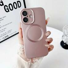 Casing Ponsel Lembut Matte Mewah Magnetik dengan Pengisian Daya Nirkabel, Kompatibel dengan iPhone 18 17 16 15 14 13 12 11 Pro Max Plus - Rose Gold - View 2