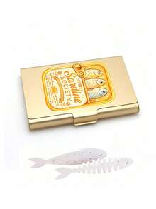 Cute Sardine Shaped Jewelry Box With Fish Bone Divider, Aluminum Alloy Jewelry Storage Box, Travel Jewelry Organizer, Metal Business Card Holder, Daily Use Jewelry Box, Accessory Storage, Suitable For Small Earrings, Rings, Pendants, Gift For Women, Bridesmaids, Best Friends - Multicolor - View 14