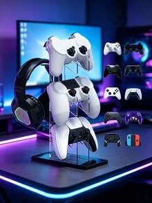 Transparent Acrylic Controller Display Stand, Desktop Game Console Bracket, Multi-Purpose Game Controller Storage Rack For Bedroom Tabletop Gaming Accessories Organizer - Multicolor - View 4