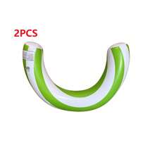 1 pieza/2 piezas Flotador inflable en forma de U de medio círculo con diseño de caramelo, flotador inflable curvo de PVC engrosado a rayas, para fiesta en la piscina y diversión en la playa - A - Ver 31