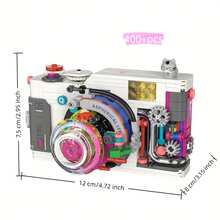400+PCS Vintage Movie Camera Building Block Model Assembly Set, Collector-Grade Assembly Kit, Suitable For Gifts And Decoration, Collection Display, Home Decor, Nostalgic Style, Craft Enthusiasts, ABS Material - Multicolor - View 14