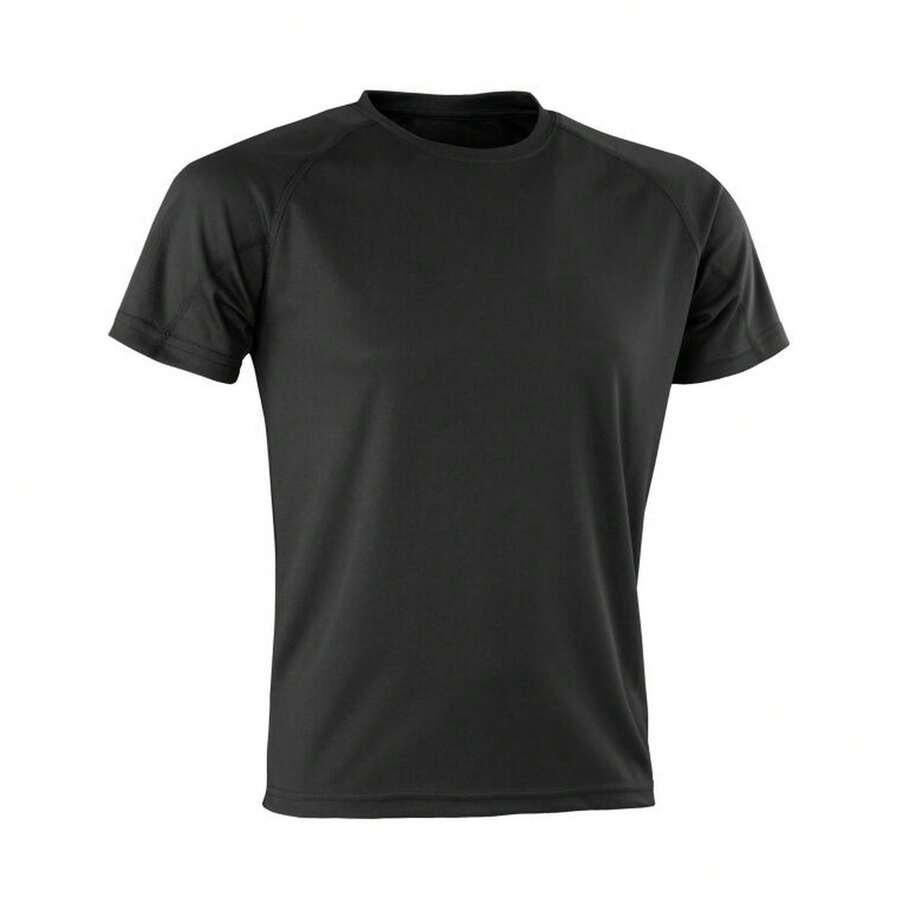 Spiro Mens Impact Aircool T-Shirt - Black - View 1