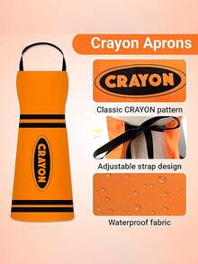 2PCS Colorful Crayon Apron And Funny Gnome Cone Hat Set, Suitable For Adult Costume Party, Halloween Party And Christmas Group Cosplay Outfit, Unisex World Book Day Costume - Multicolor - View 9
