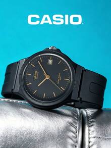 Jam Tangan Pria Casio MW-59-1E Serba Hitam Minimalis dengan Dial Bulat, Tahan Air 50m, Tampilan Tanggal, dan Tali Resin, Dilengkapi Mesin Quartz. - Hitam - View 7