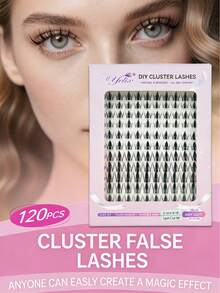 yelix 120Pcs Pointed-Tip D Curl Lash Clusters, Wispy Cartoon Eyelashes 8-18mm Natural And Soft Eyelash Extensions, DIY Cluster False Eyelashes, Easy To Wear And Reusable For Daily Makeup - D - View 8