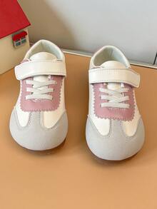 Toddler Vintage Embroidered Casual Shoes Hook-And-Loop Soft Sole Wear-Resistant Minimalist Outdoor Shoes - Pink - View 3