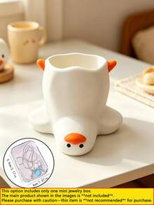 Cute Duck Shaped Pen Holder, Charming Creative Fun Desktop Accessory, Suitable For Storing Pens, Pencils Or Various Small Items,Back To School Season - One Size - View 10