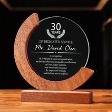 Personalized Crystal Trophies For Employees, Custom Achievement Glass Trophies, Custom Glass Trophy Ornaments, Laser Engraving - Redwood - View 2