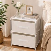 Drawer Chest – Storage Tower For Organizing Clothes, Accessories & Daily Essentials In Bedroom & Wardrobe - White 2-tier - View 4