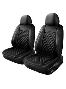 Universal PU Car Seat Cover Set, Diamond Quilted Car Seat Protector With Colorful Piping, Non-Slip Back Breathable Full Set Seat Cushions, Easy Installation Interior Accessories, Suitable For Sedan SUV Truck Pickup, Car Interior Protection Set - A - View 19