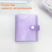 1件 3英吋相簿，可愛淺色透明相卡收納冊，小型貼紙本，DIY，雙面30頁，60格，附壓扣，PP材質，輕巧便攜，適合存放K-Pop相卡、照片、桌遊卡、身分證、信用卡、銀行卡等，卡片收納夾 - 無色 - 查看 12