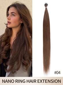 Nano Ring Hair Extensions Human Hair, 16-22 Inch, 25g 25 Strands, Cold Fusion Extensions, Low Visibility Nano Beads, Seamless Blend For Length And Volume With Hair For Women, Perfect For Daily, Party And Wedding Hairstyles - Multicolor - View 40