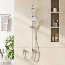 Rain Shower Set Without Fittings, Shower System With Shower Head, Stainless Steel Shower Column, Overhead Shower Set,  Round Shower Head 25cm - Three-section Type - View 2