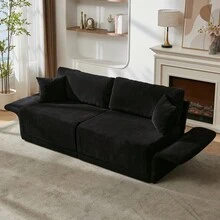 Sofas & Couches - 黑色 + 軟墊 + 軟墊 + 雙人座 - 查看 2