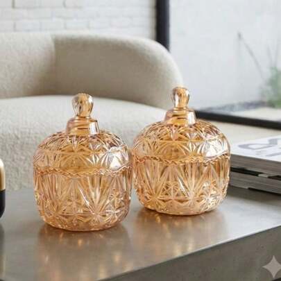 Bomboniere Vidro Gold Ambar Romenia 250ml Em Casa Tem