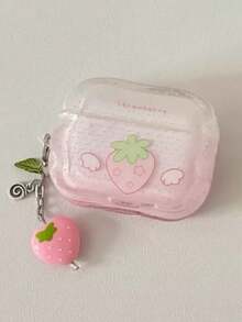 Dopamin Polka Dot Engelsflügel Erdbeere weiche Schutzhülle kompatibel mit Apple 4. Gen, Pro 3. Gen, Bluetooth 123 Gen, Pro 2. Gen, Pro 3. Gen - Babypink - Übersicht 1