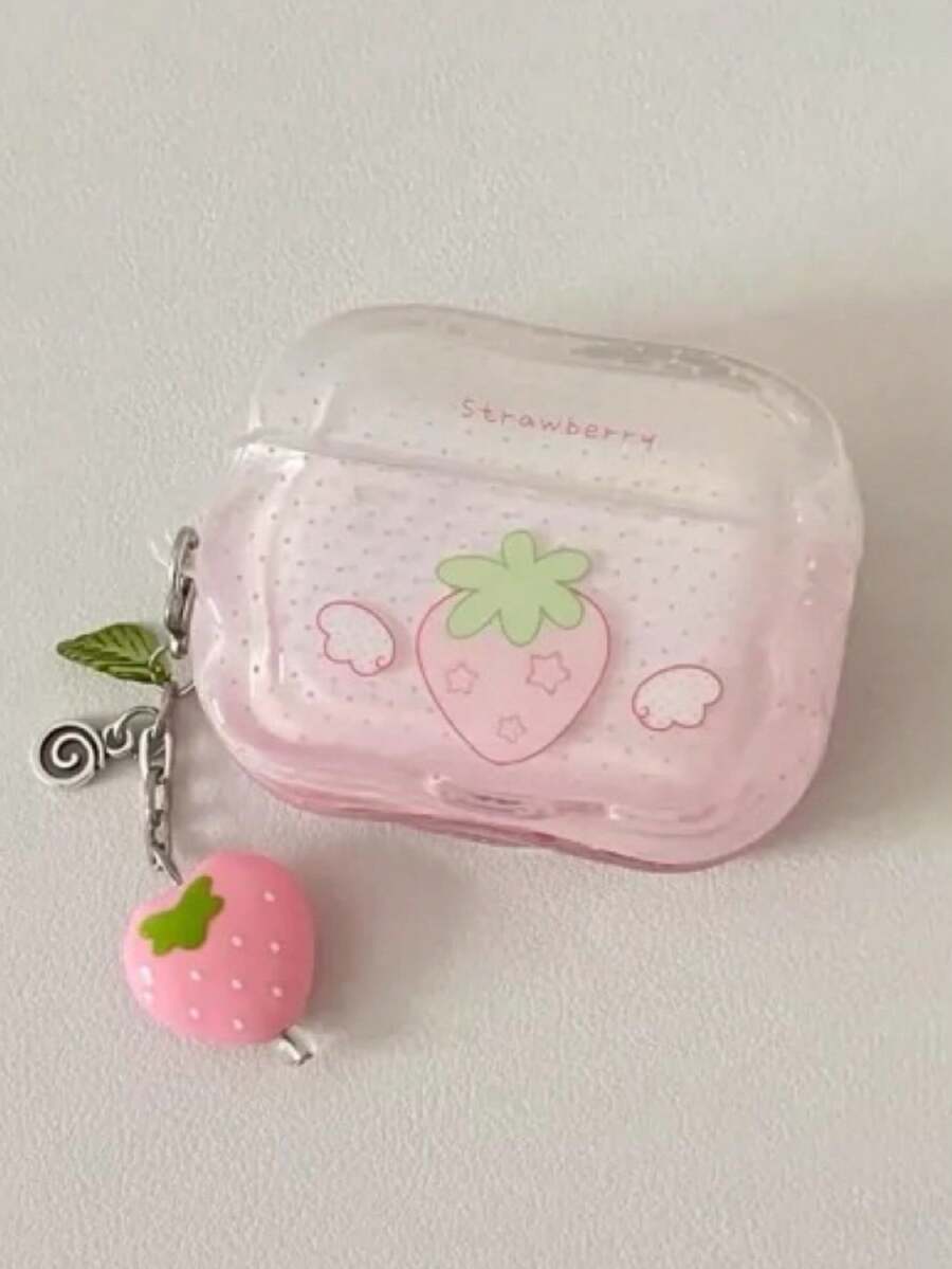 Dopamin Polka Dot Engelsflügel Erdbeere weiche Schutzhülle kompatibel mit Apple 4. Gen, Pro 3. Gen, Bluetooth 123 Gen, Pro 2. Gen, Pro 3. Gen - Babypink - Übersicht 1