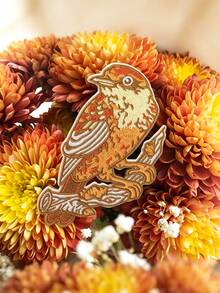 1 pieza Parche bordado de Palm Warbler, se puede pegar con plancha o coser, adecuado para ropa, bolsos, sombreros, decoración de prendas, accesorios para sombreros, ideal para entusiastas del DIY y amantes de las aves - pájaro - Ver 3