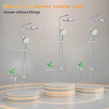 Rain Shower Set Without Fittings, Shower System With Shower Head, Stainless Steel Shower Column, Overhead Shower Set,  Round Shower Head 25cm - Three-section Type - View 7