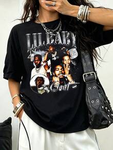 Lil Babyy T Shirt, Rap Hip Hop Music Shirt, Personalized Casual T-Shirt - Black - View 1