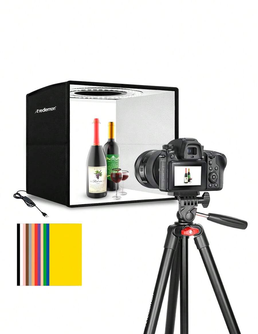 Redlemon Professional Photography Light Box With 40x40 Cm Ring Light - Black - View 1