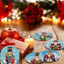 Merry Christmas DIY Diamond Painting Coaster Set, Christmas Nutcracker Element, Suitable For Beginners, Adult Painting Crafts And Sewing Supplies, Home Decor And Party Small Gift Toys, Christmas Gifts - Multi-color/QY49 - View 6